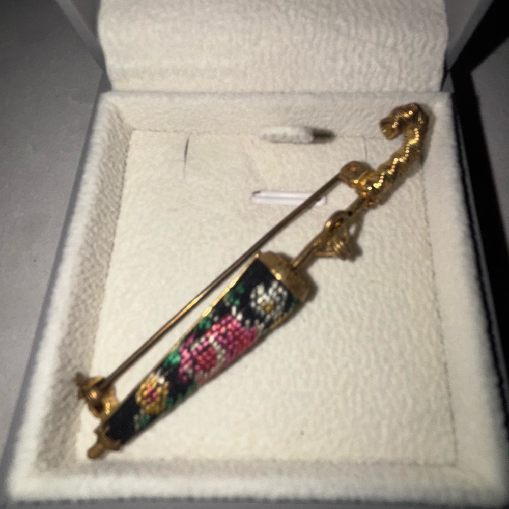 Vintage needlepoint Brooch